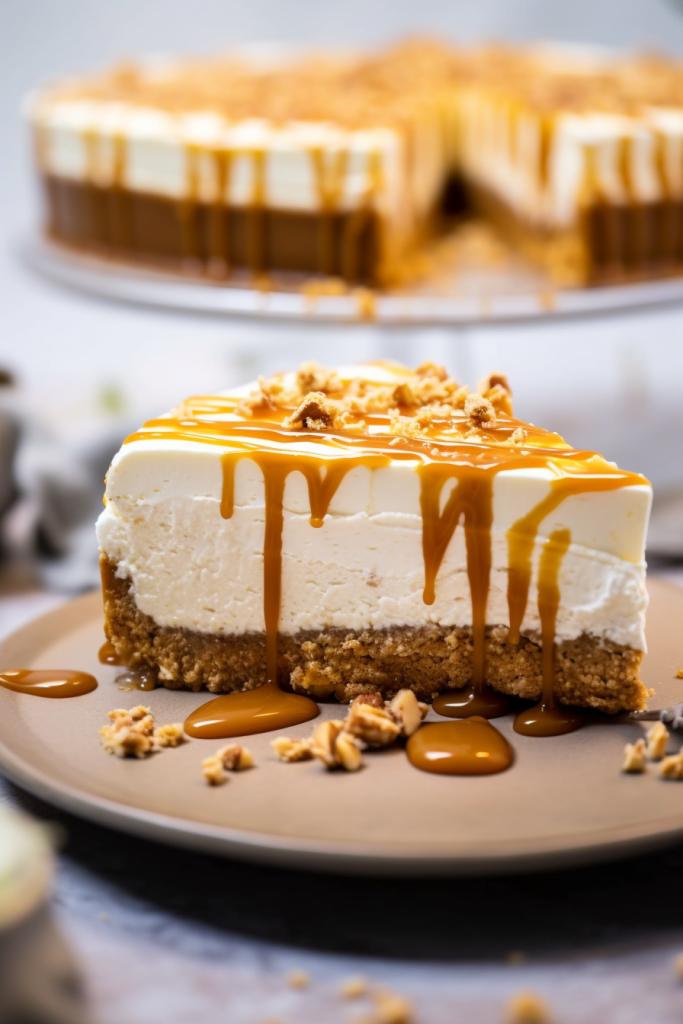 Salted Caramel No Bake Cheesecake Recipe