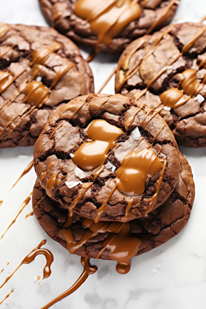 Soft Batch Caramel Chip Chocolate Fudge Cookies