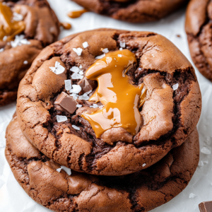 Soft Batch Caramel Chip Chocolate Fudge Cookies