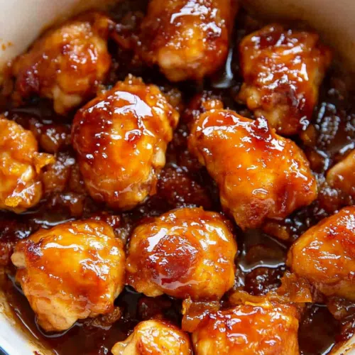 Golden, crispy chicken pieces coated in a glossy orange sauce.