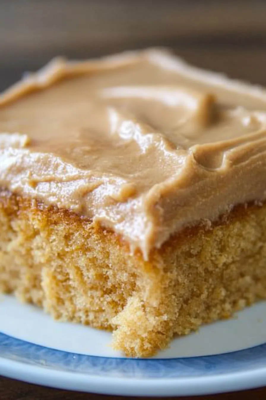 A close-up of a freshly baked dessert with glistening fruit and a soft, tender texture.