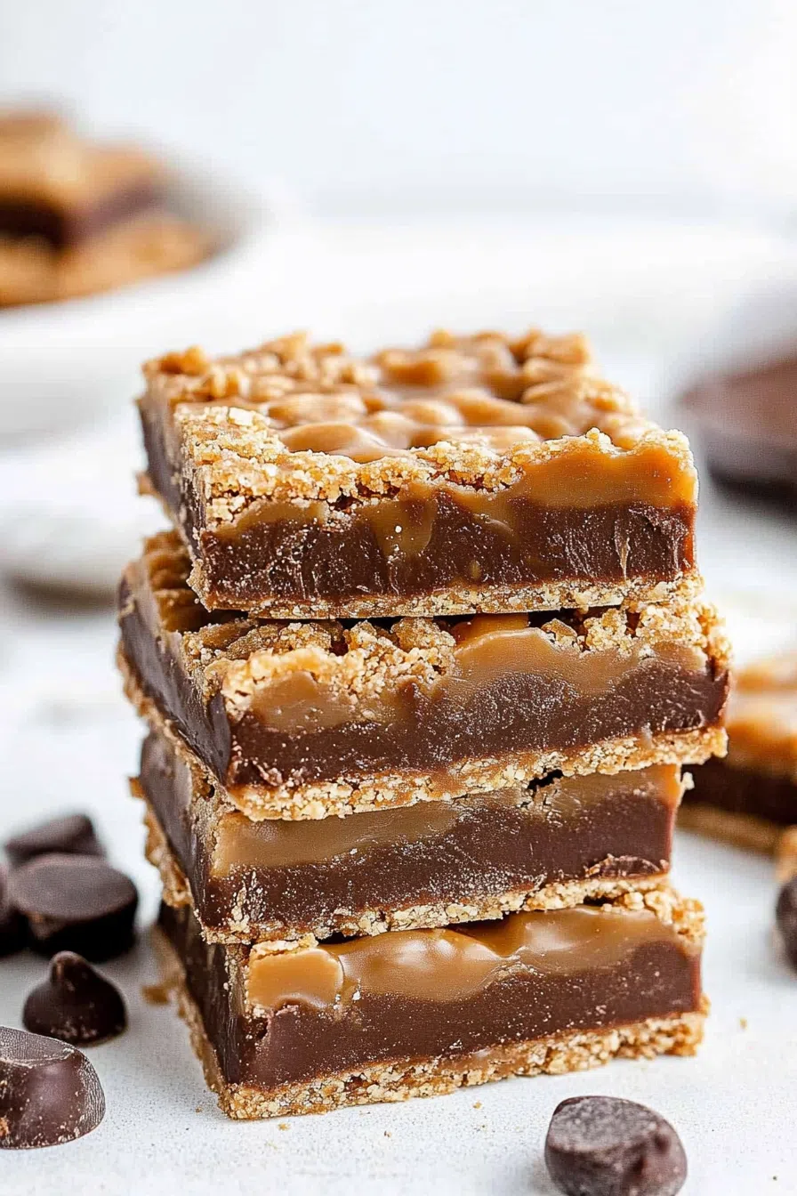 Cut bars arranged on a rustic plate, ready to serve.