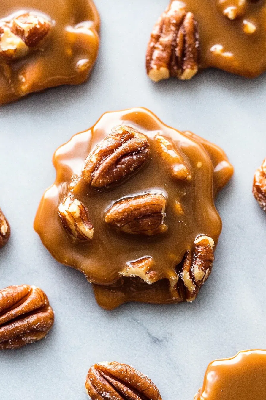 Homemade caramel nut candies neatly arranged, ready to be enjoyed.