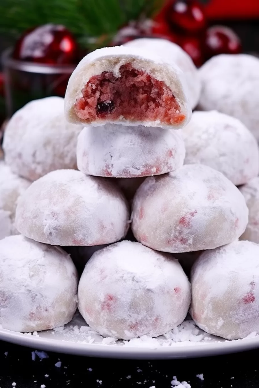 Cherry Snowball Cookies