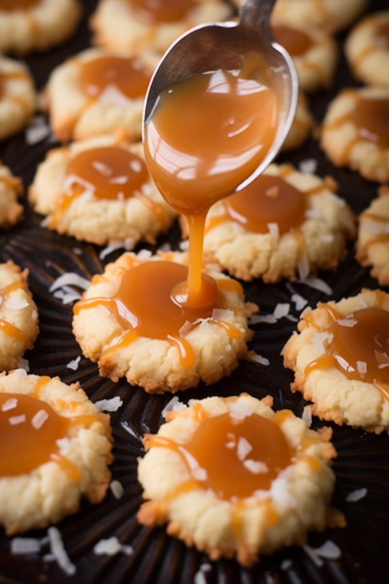 Coconut Thumbprint Cookies With Salted Caramel 3534