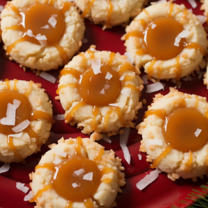 Coconut Thumbprint Cookies with Salted Caramel