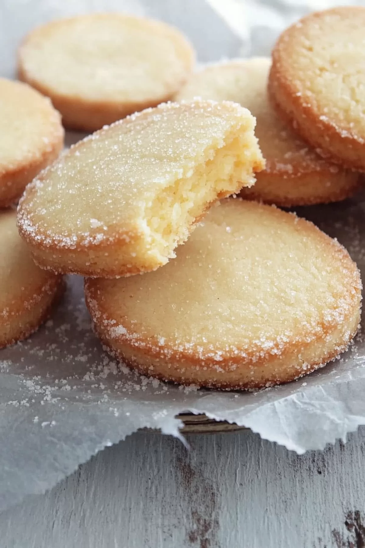 Perfectly baked cookies with a rich buttery color, sitting on parchment paper for cooling.