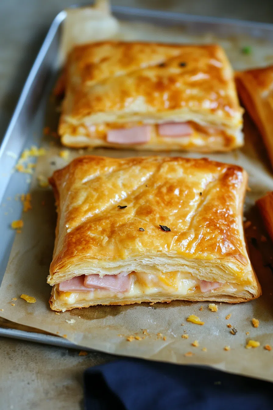 Overhead shot of puffed, golden appetizers ready to eat.