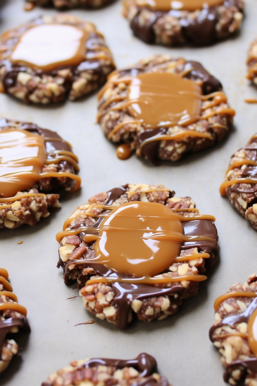Insanely Delicious Turtle Cookies