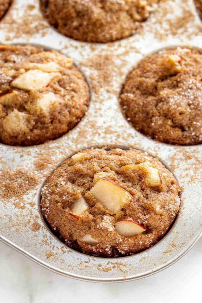 Freshly baked muffins resting in a rustic tin, ready to serve.
