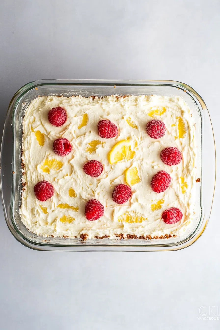 A light and airy treat presented in a glass dish, ready to serve.