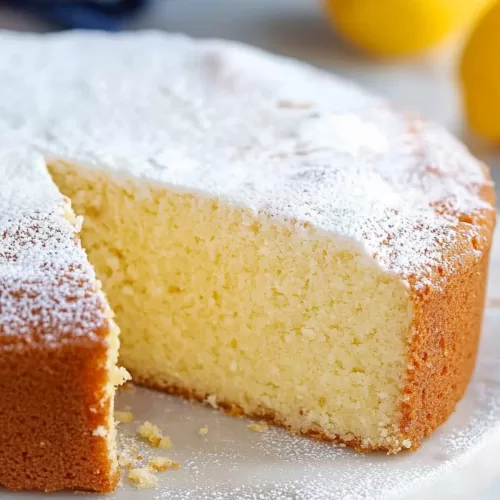 Close-up of a fluffy slice of ricotta cake, showcasing its light texture and citrusy flavors.