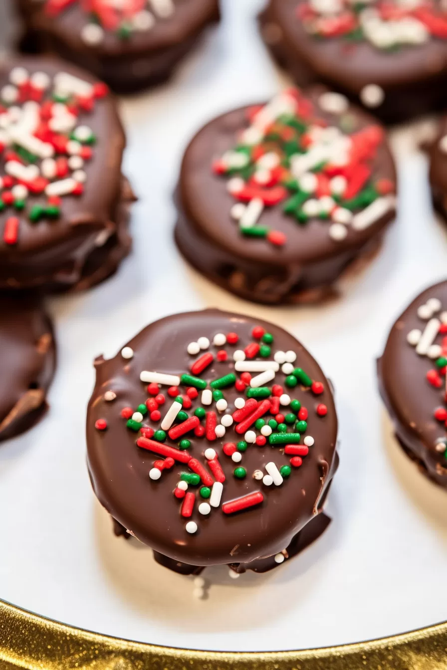 No-Bake Christmas Chocolate Peanut Butter Cookies