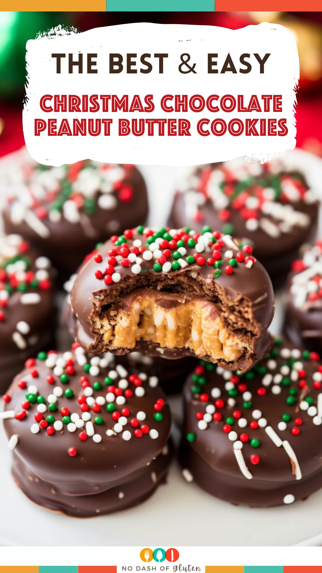 No-Bake Christmas Chocolate Peanut Butter Cookies