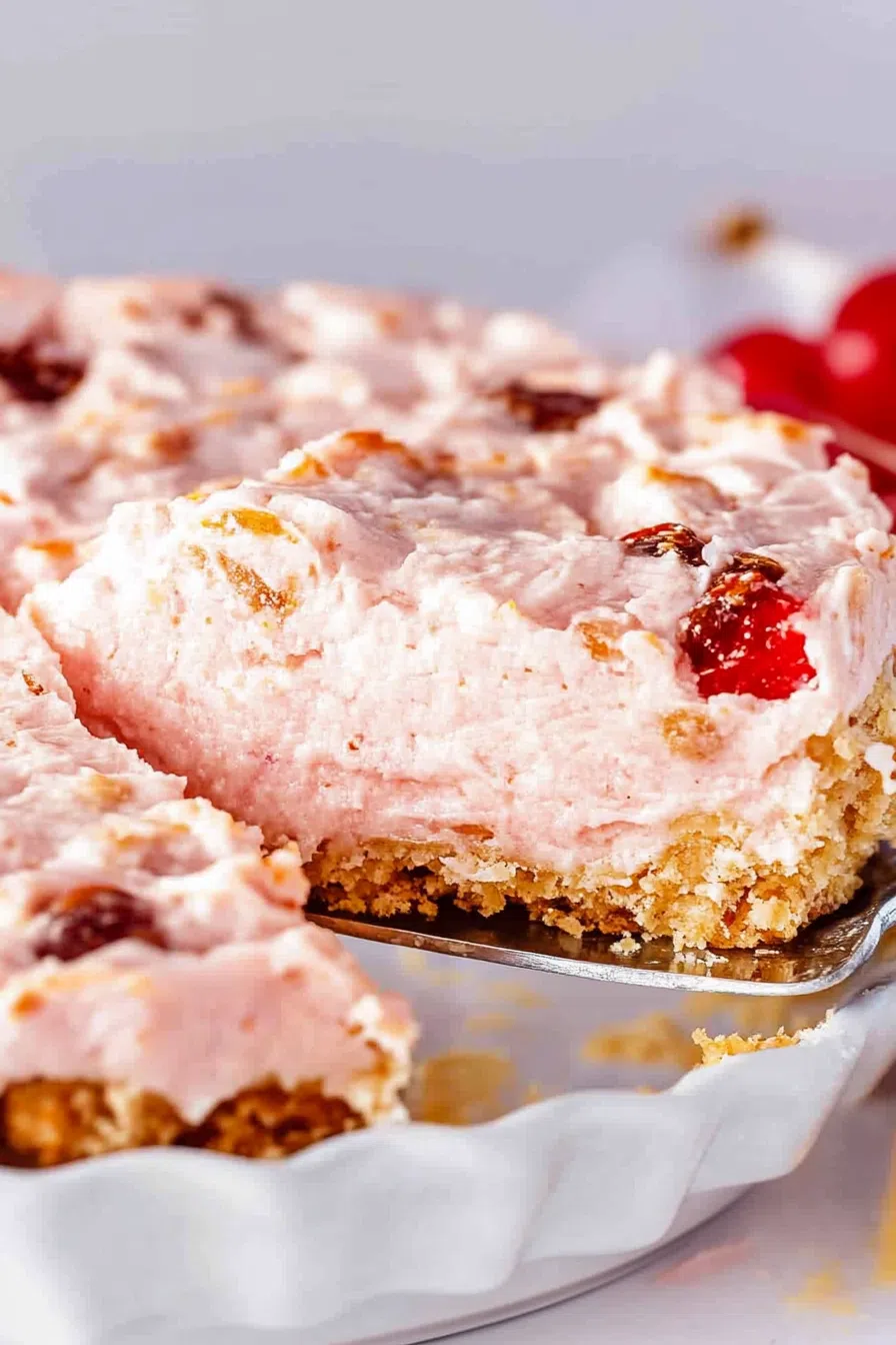 Close-up of a creamy pie with crushed pecans on top.