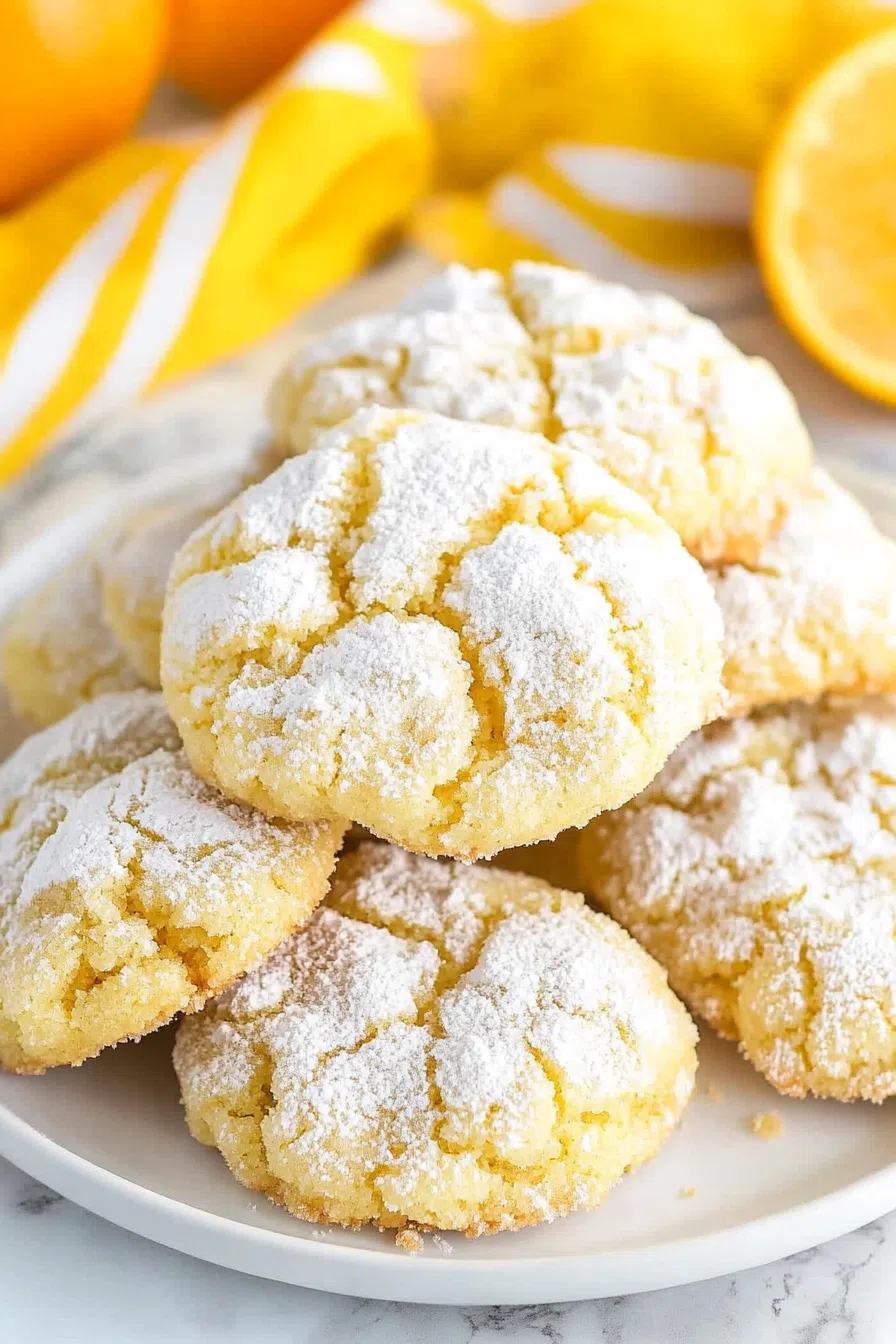 Bright, citrusy cookies arranged neatly on a plate.