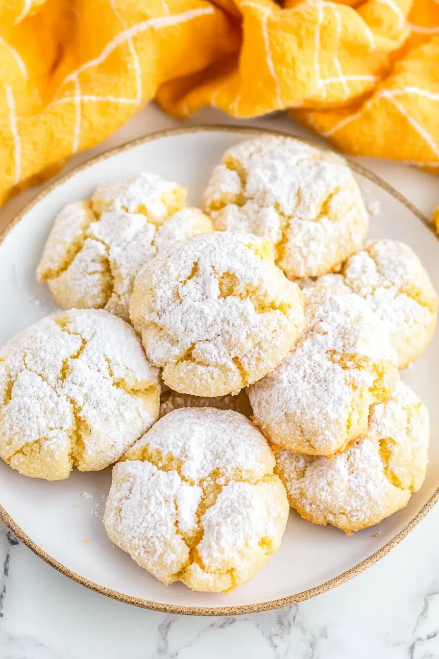 Overhead view of tender cookies with a vibrant orange hue.