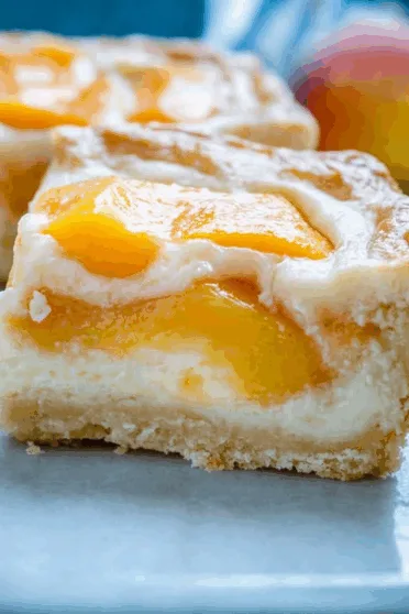 Peaches and Cream Cheesecake Bars