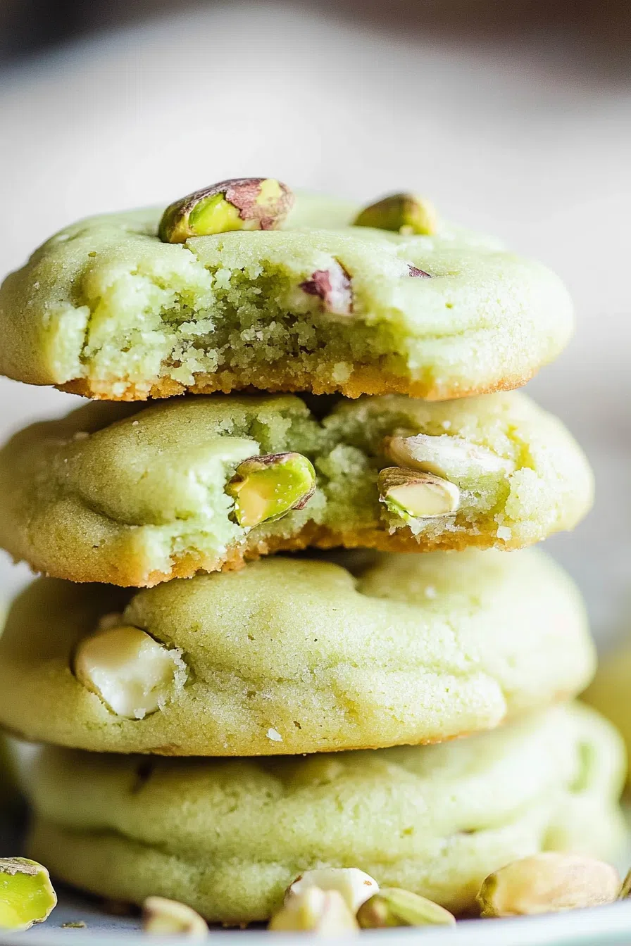 A pile of cookies with a slightly cracked surface and golden edges.