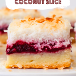 Raspberry Jam Coconut Slice