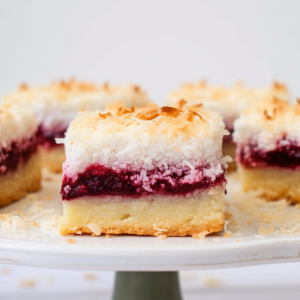 Raspberry Jam Coconut Slice