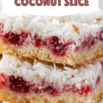 Raspberry Jam Coconut Slice