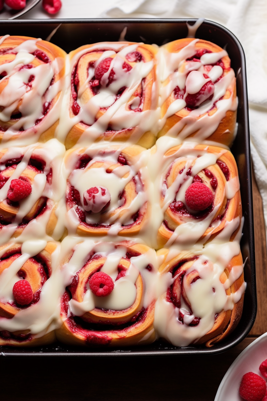 Raspberry Cheesecake Swirl Buns
