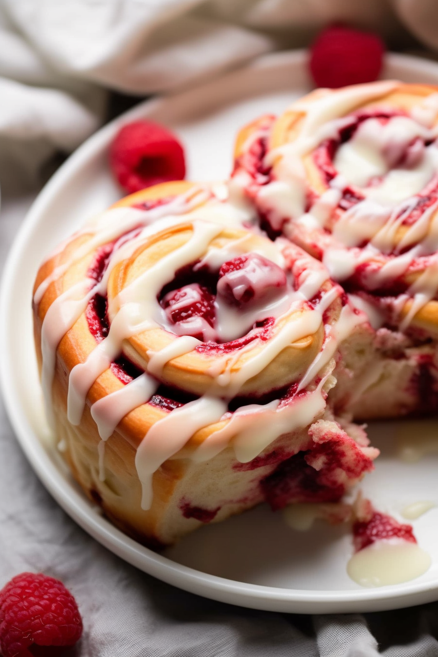 Raspberry Cheesecake Swirl Buns