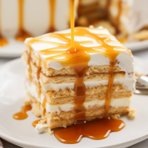 Ritz Cracker Salted Caramel Icebox Cake