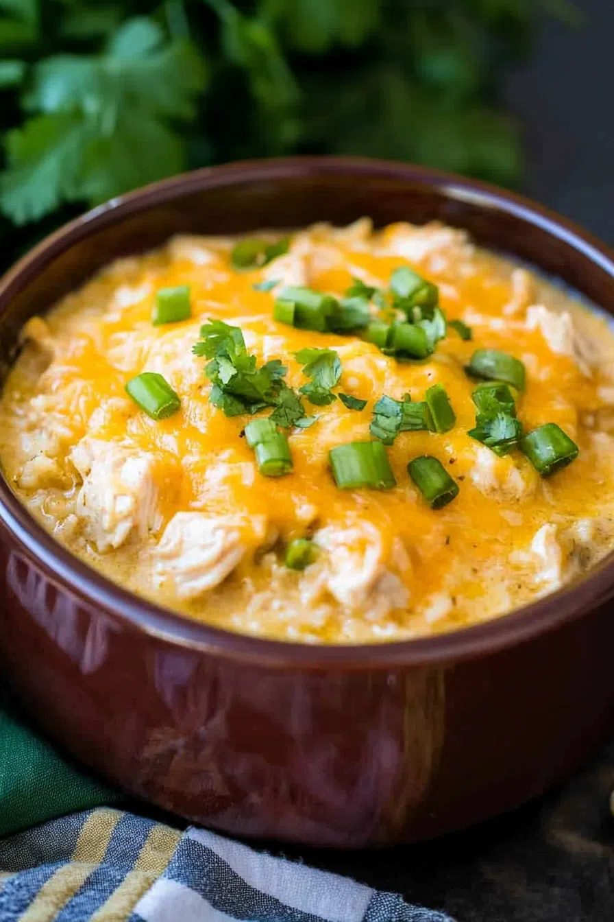 A golden, bubbly casserole garnished with fresh cilantro and a sprinkle of cheese.