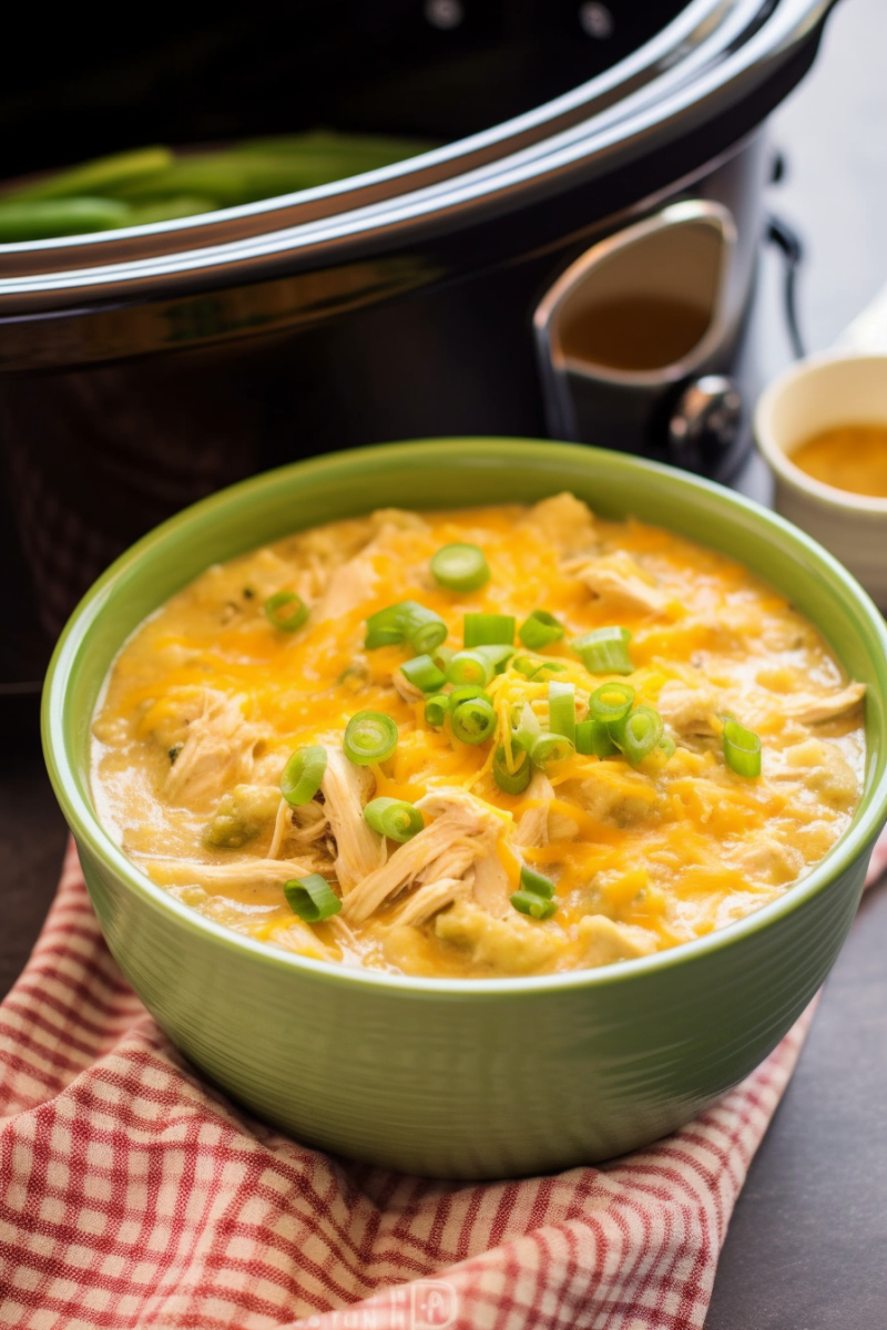 Slow Cooker Green Chile Chicken and Rice Casserole