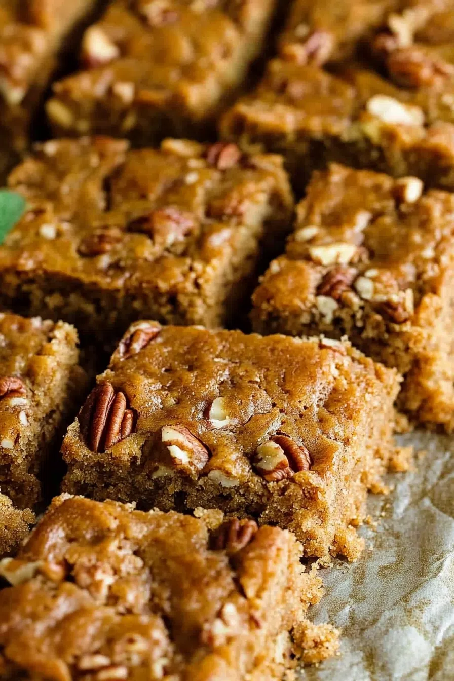 A golden-brown, nut-studded bread loaf sliced and ready to serve.