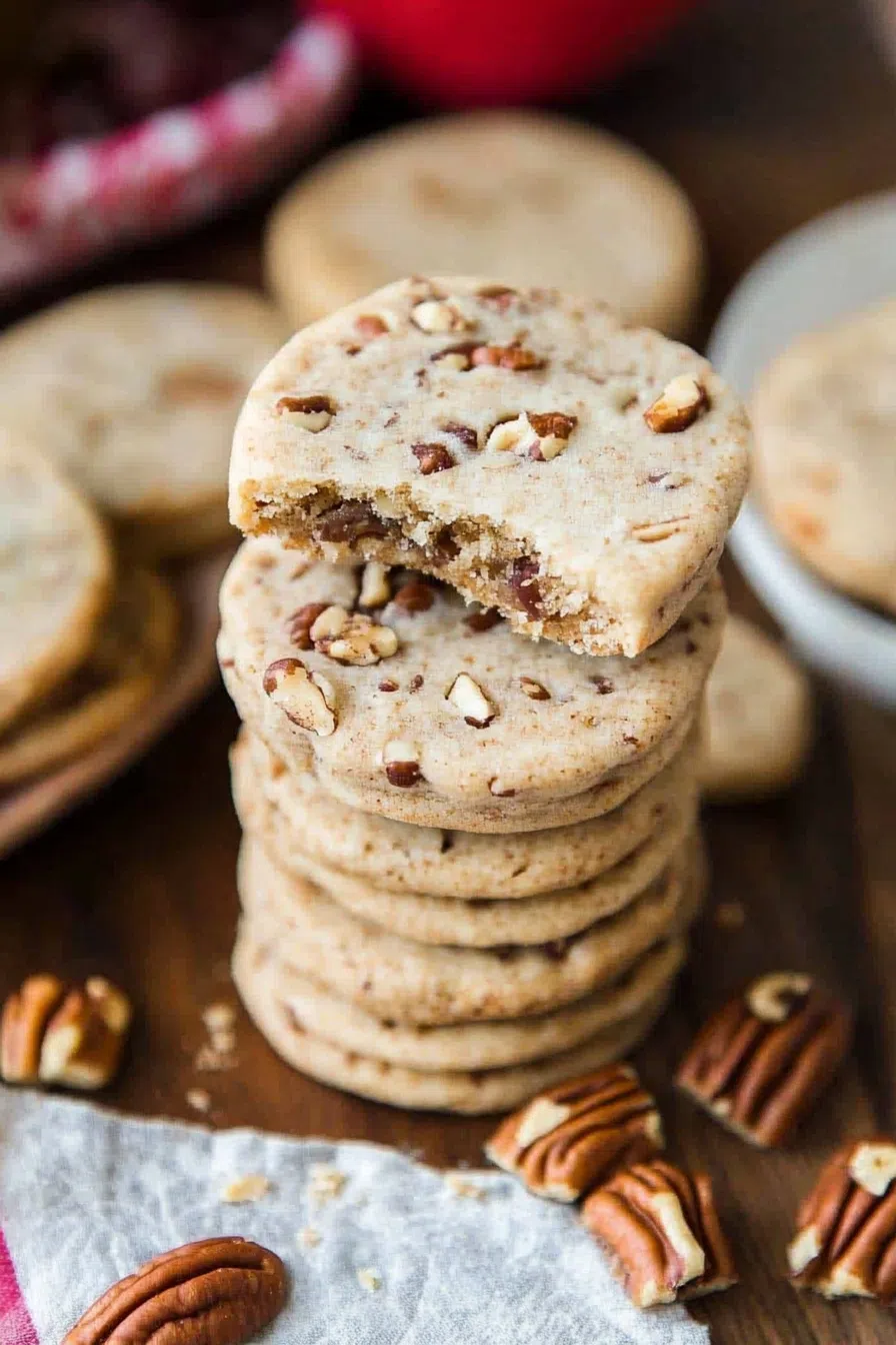 Several baked treats styled on a rustic plate with chopped pecans nearby.