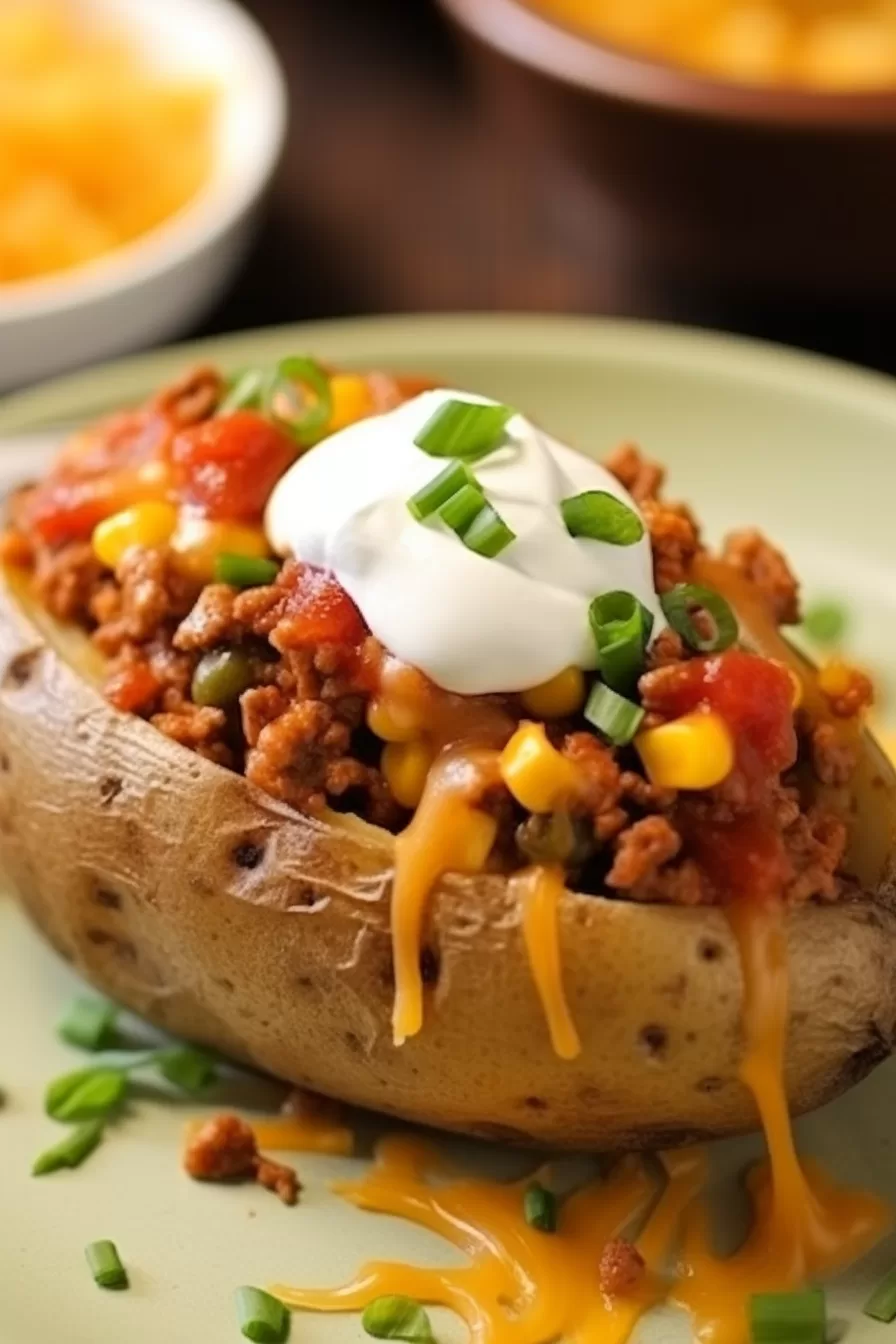 Turkey Chili Baked Potato