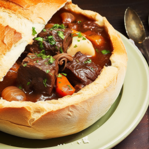 Beef Stew in a Bread Bowl