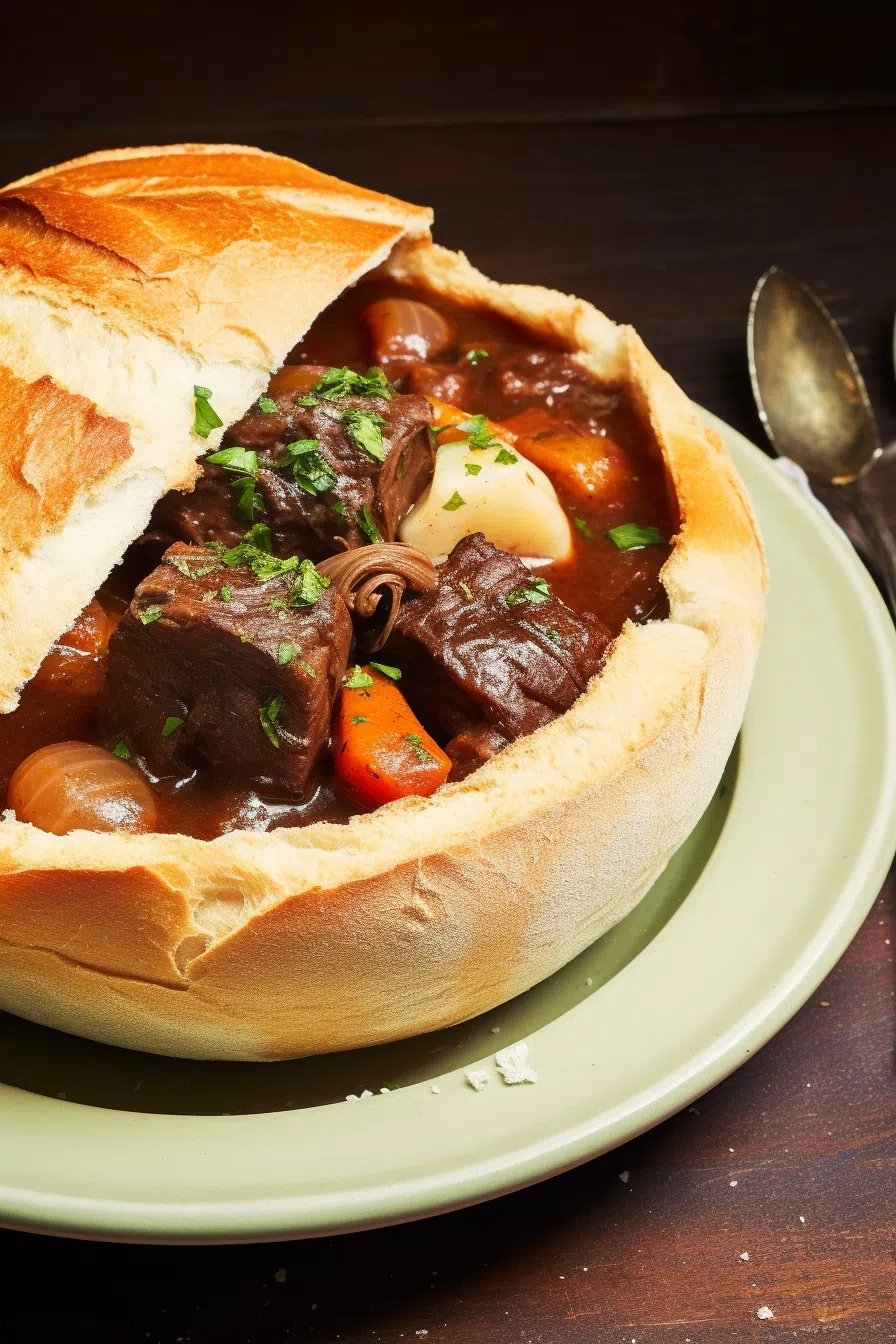 Beef Stew in a Bread Bowl