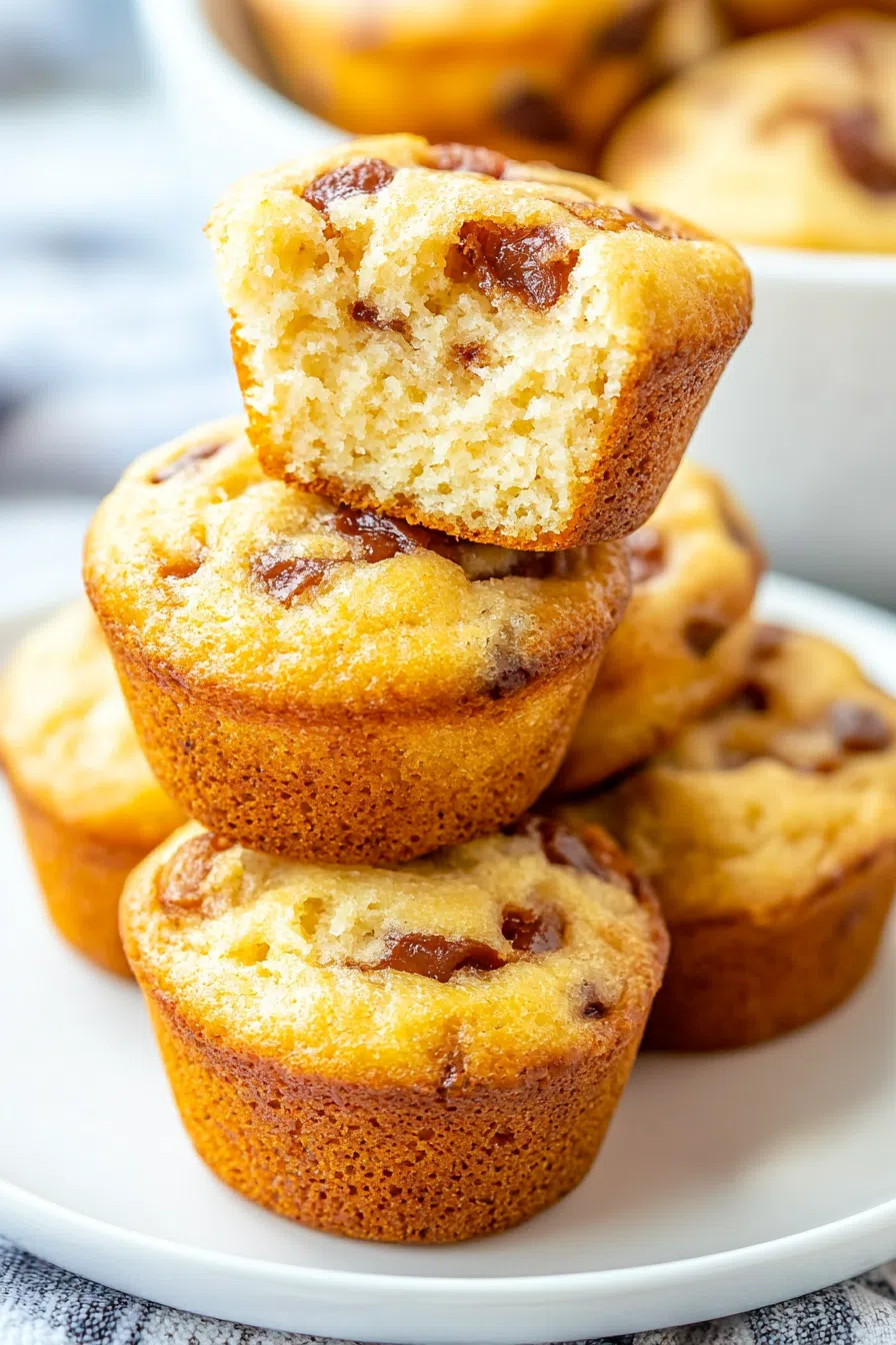 Stack of soft, savory breakfast bites with a lightly crisp edge.