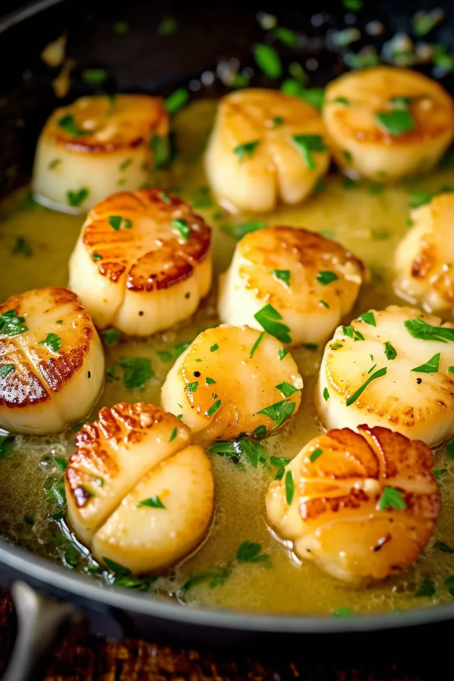 Garlic Lemon Butter Seared Scallops