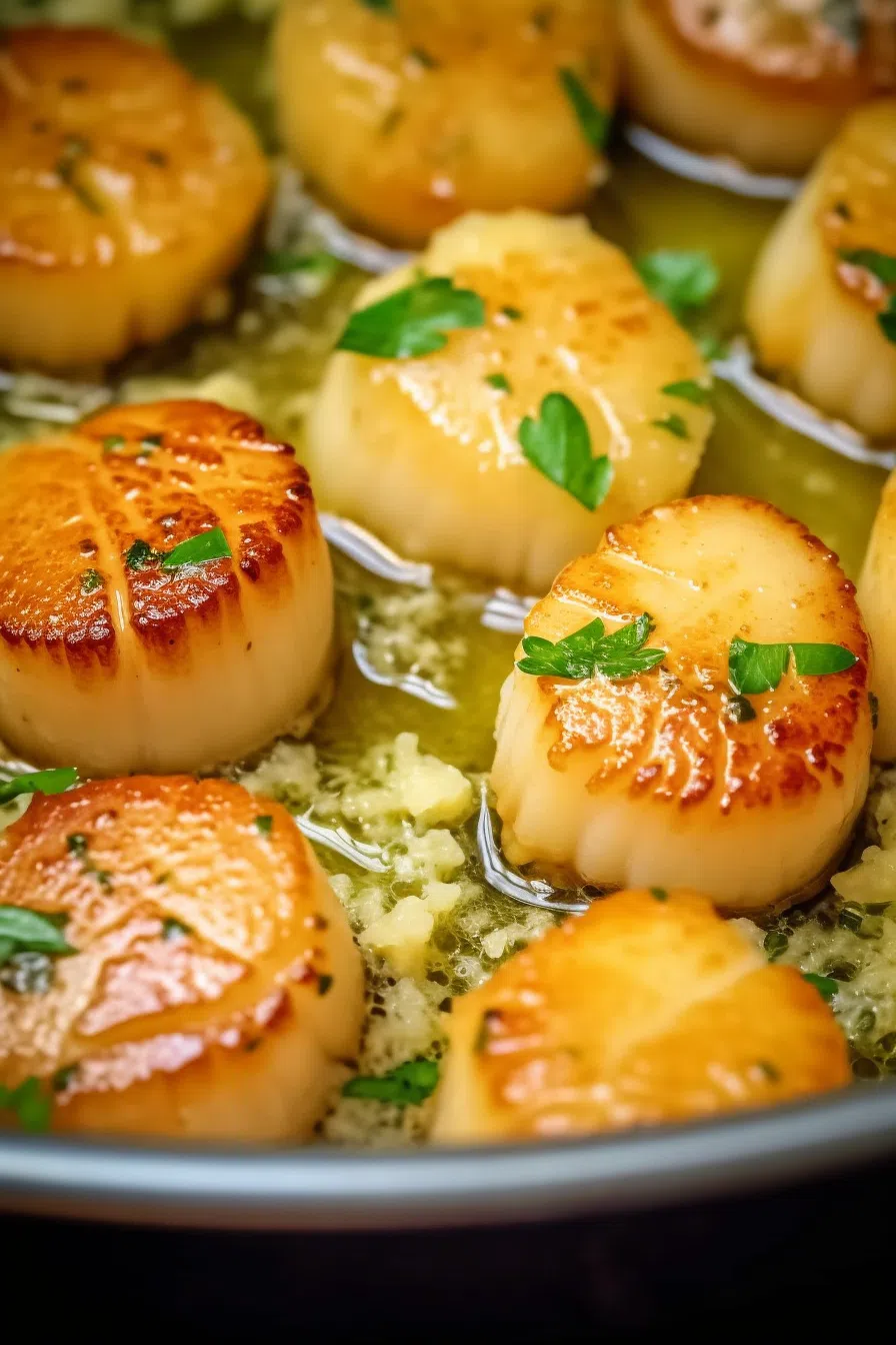 Garlic Lemon Butter Seared Scallops