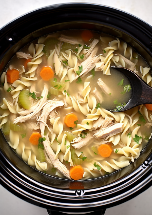 Homemade Slow Cooker Chicken Noodle Soup