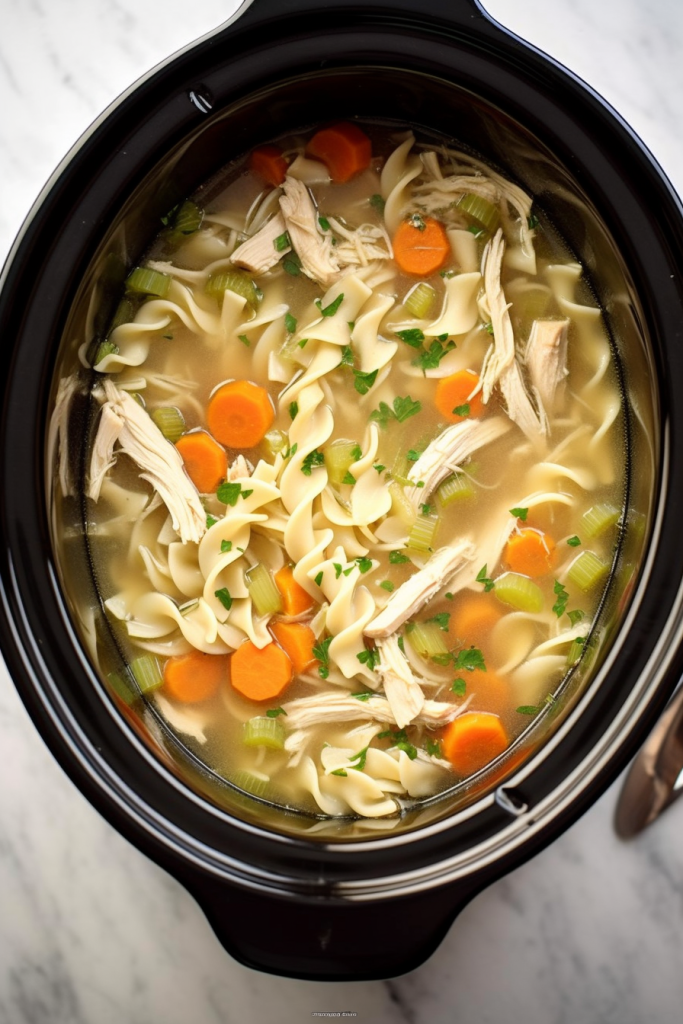 Homemade Slow Cooker Chicken Noodle Soup