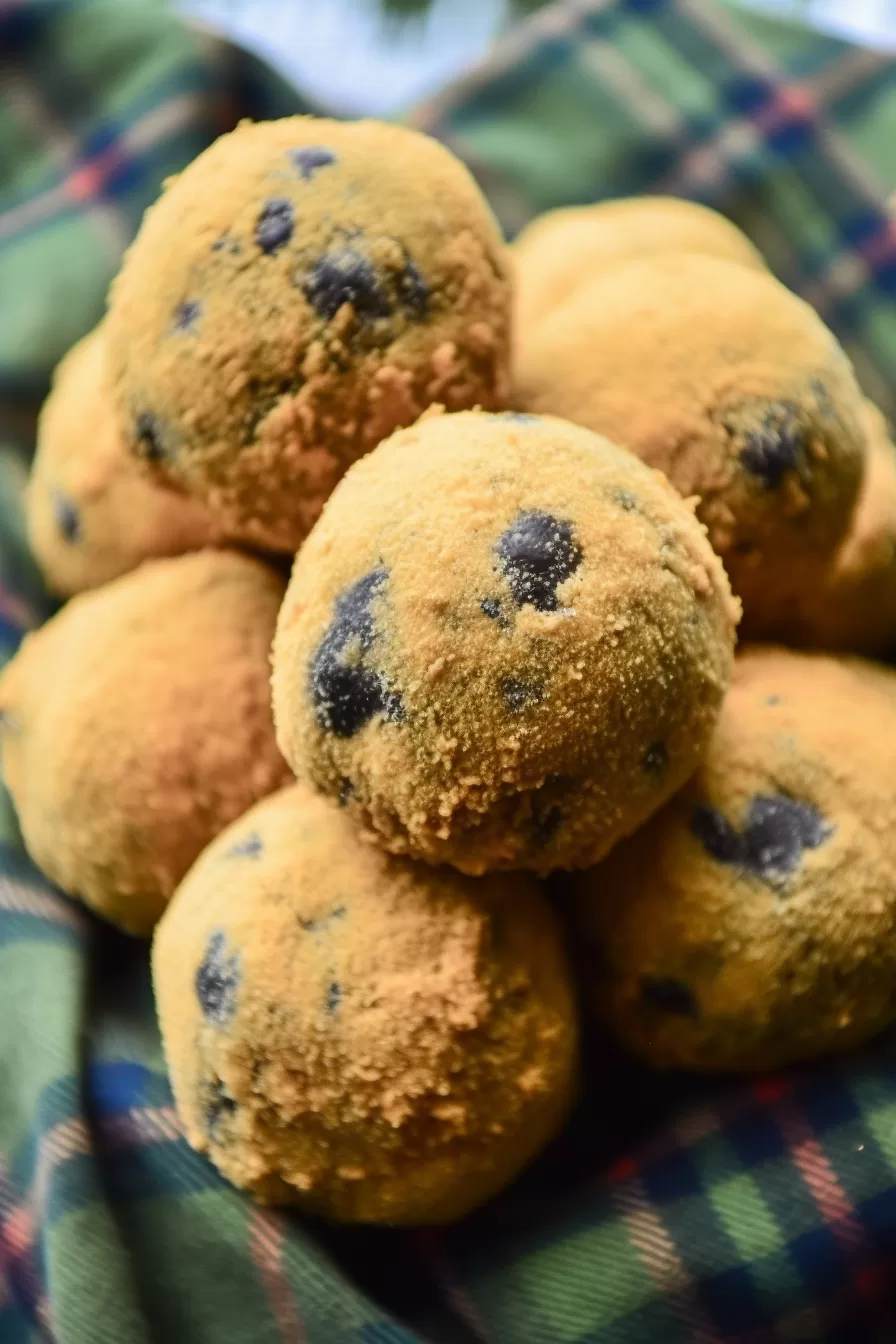 Close-up of sweet dessert bites on a plate