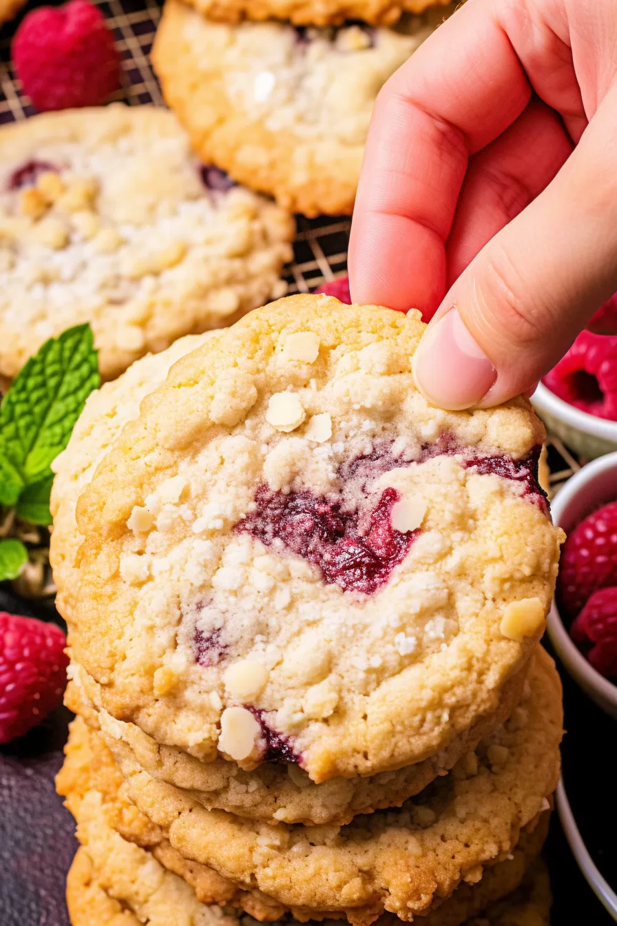 Raspberry Crumble Cookies