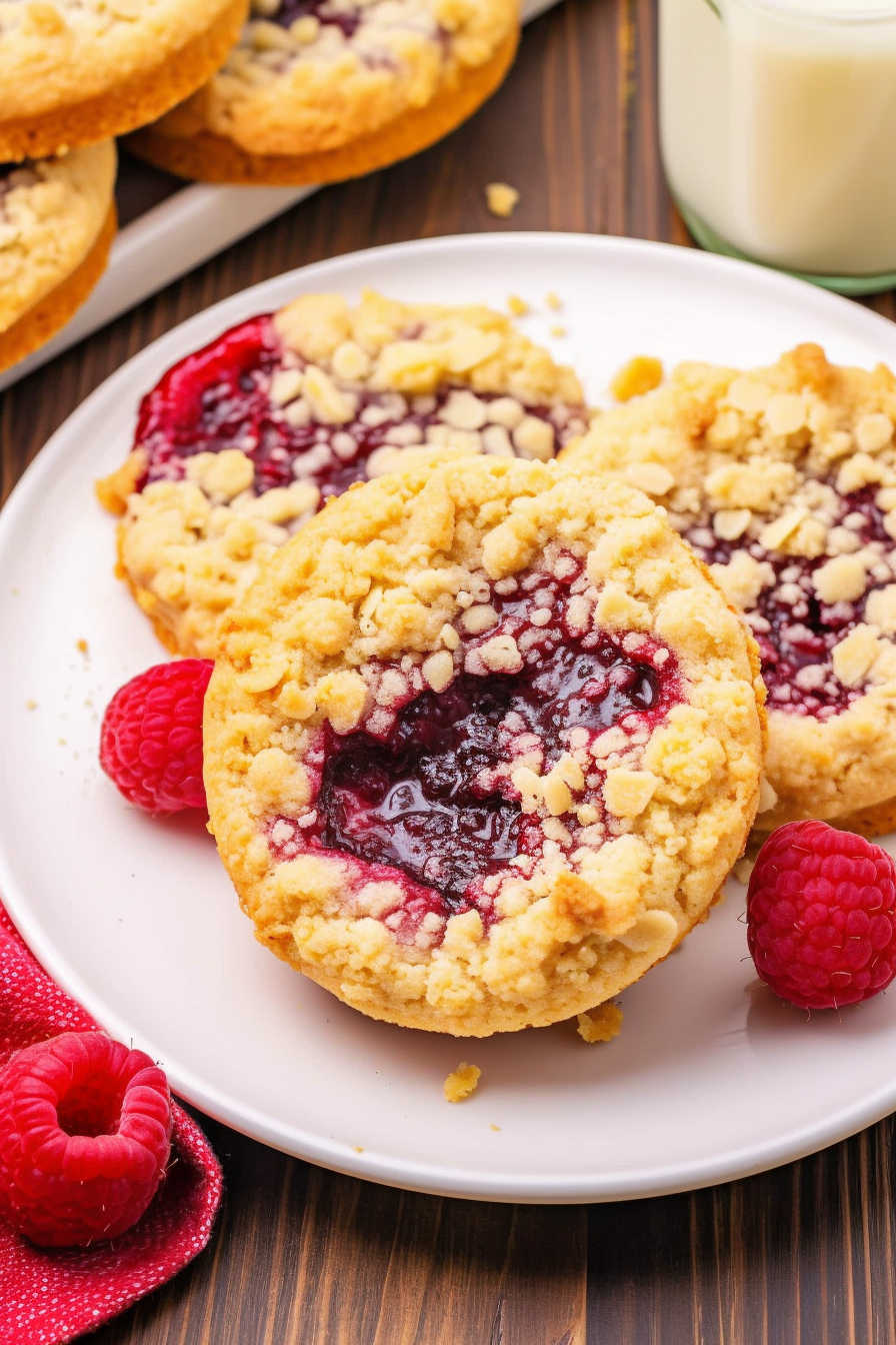 Raspberry Crumble Cookies