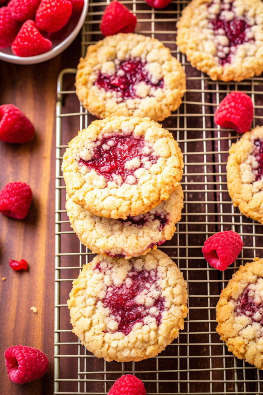 Raspberry Crumble Cookies