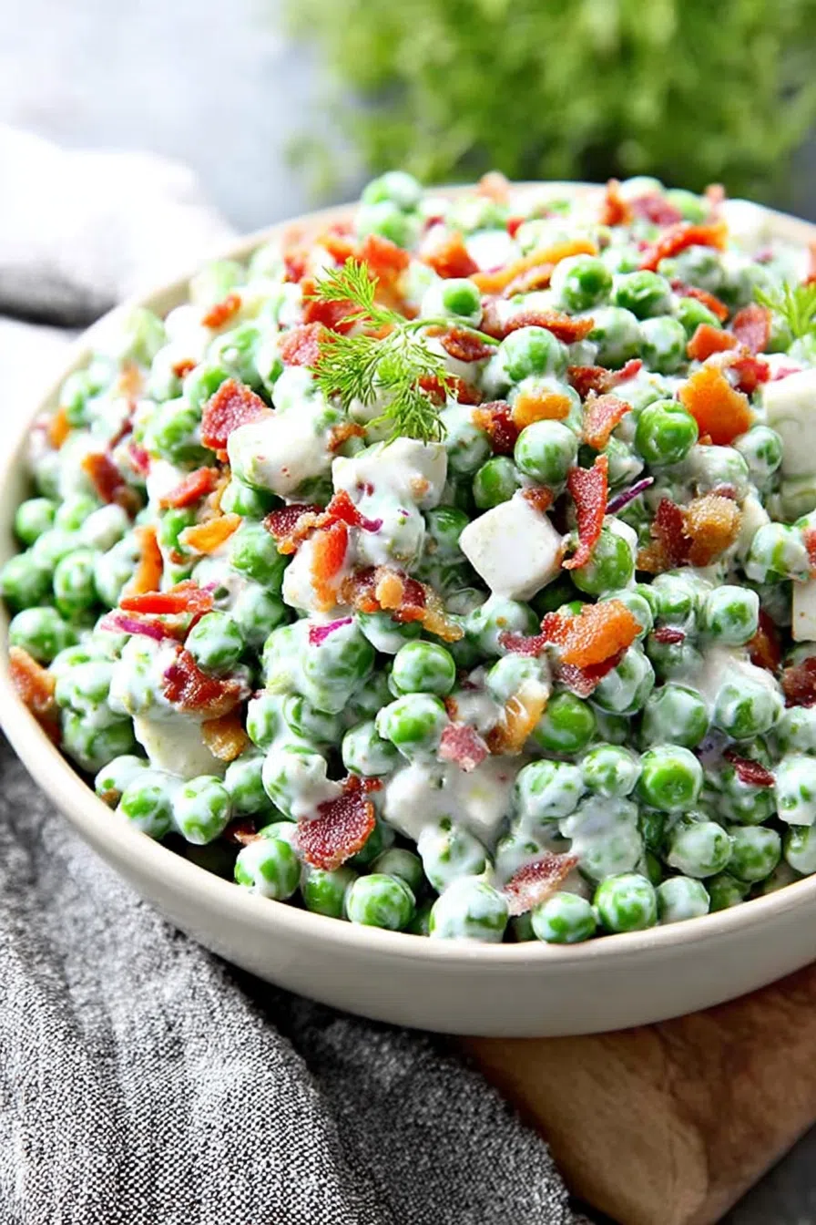 Freshly mixed side dish placed on a light linen napkin.