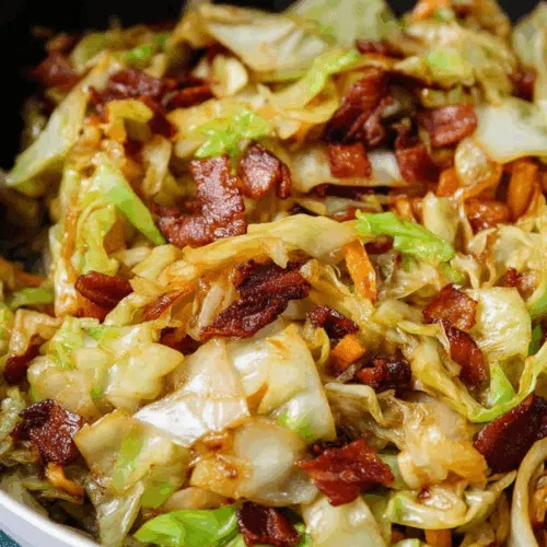 Close-up of sautéed greens with crispy edges and bits of onion.