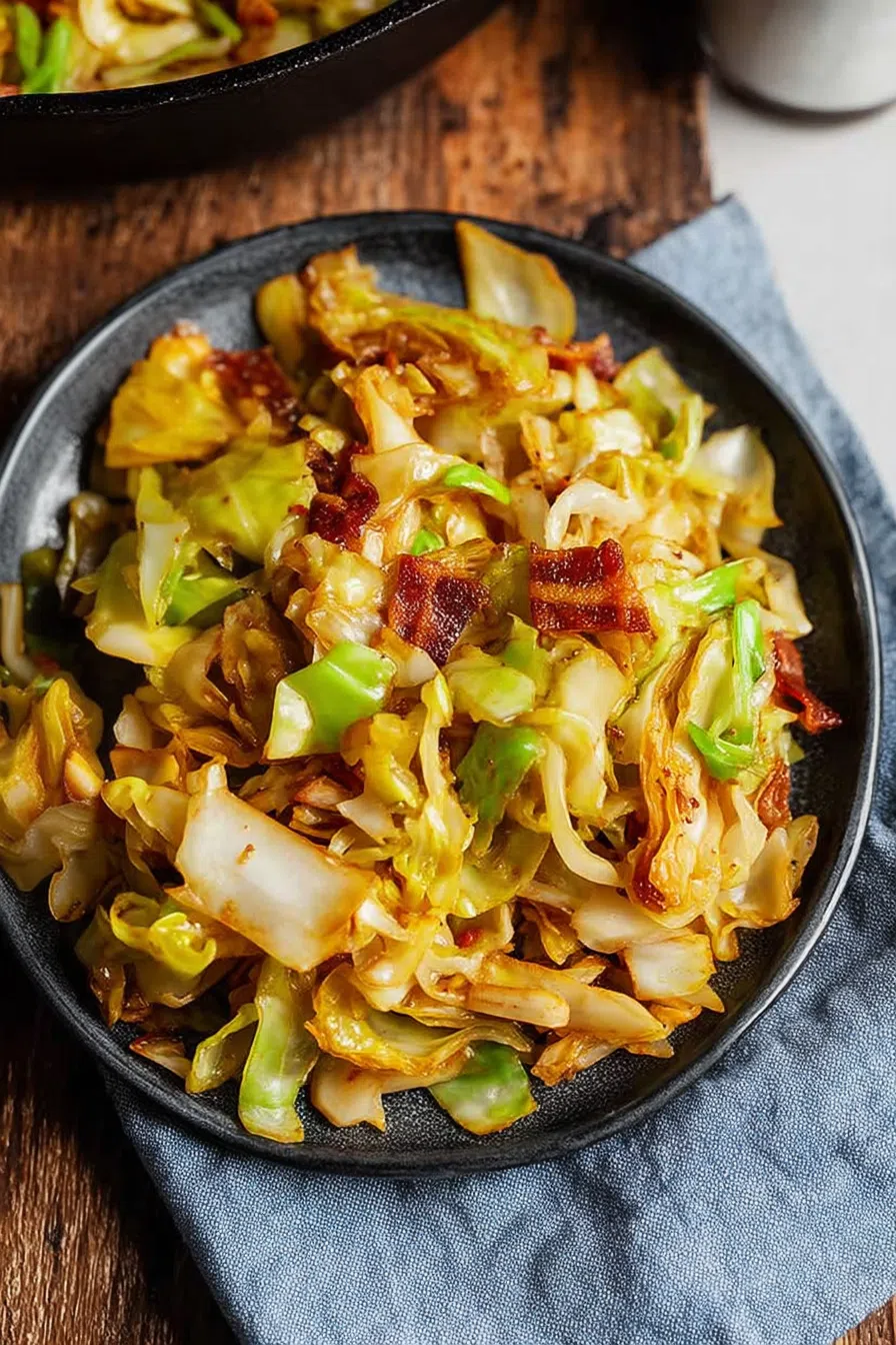 Savory cooked side with browned bits, ready to be enjoyed.