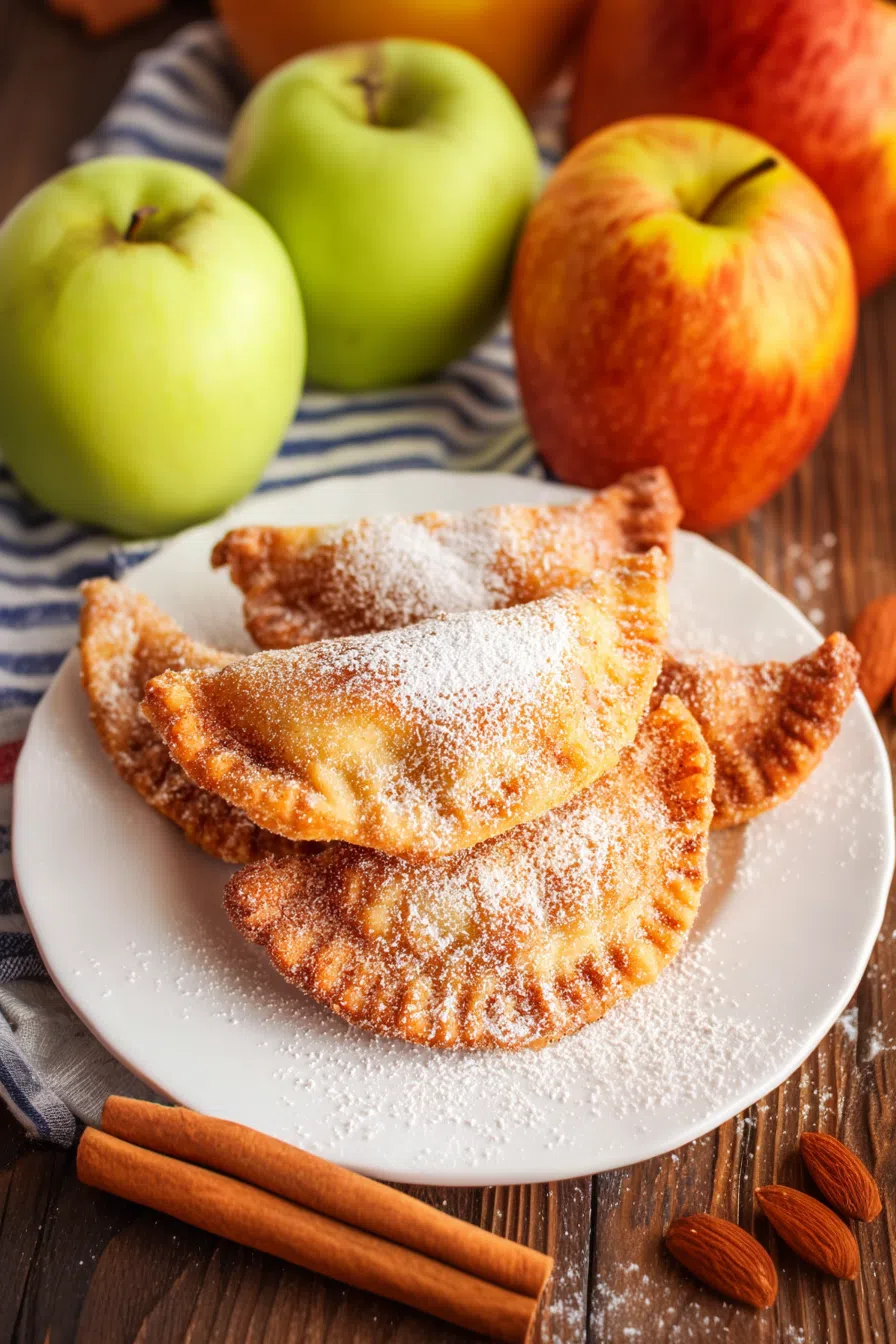 Flaky pastries with a dusting of sugar, ready to be served.