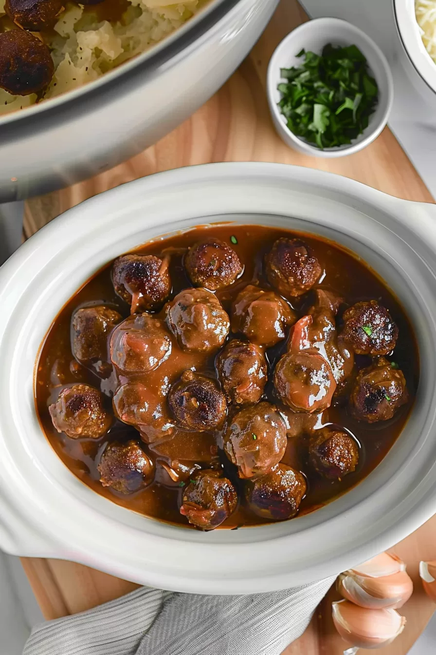 Slow Cooker Salisbury Steak Meatballs Recipe